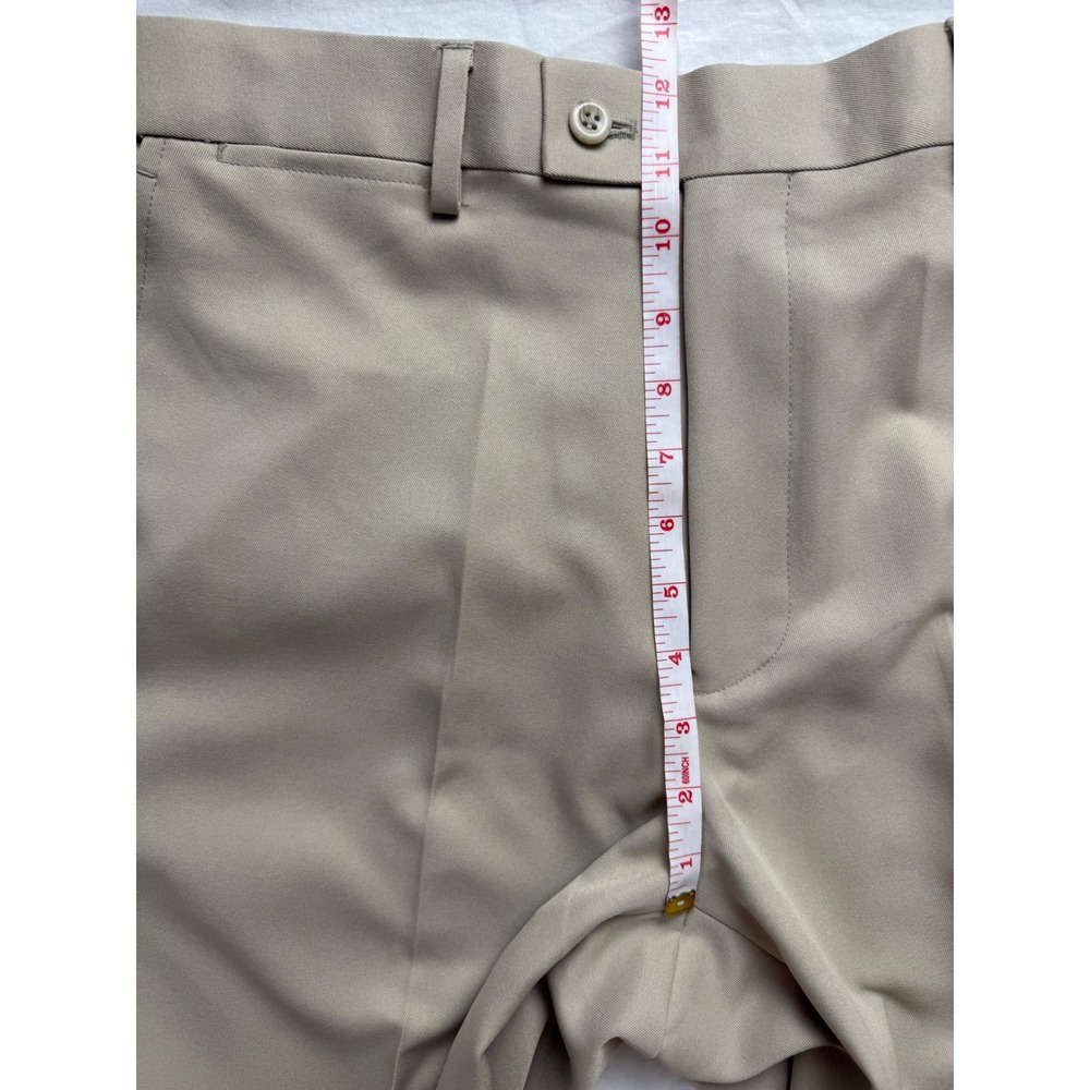 Saddlebred Mens Comfort Waist Straight Fit Dress Pants Parchment Beige 34x30 NEW - Picture 11 of 16